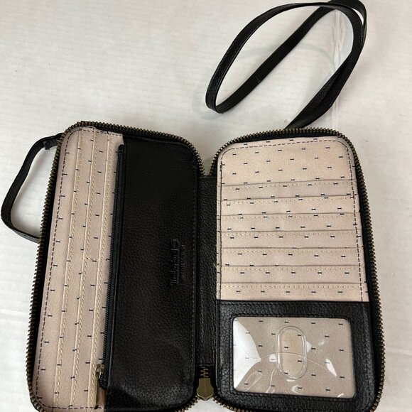 Women's black leather Timberland Crossbody Wallet/bag - Picture 4 of 4